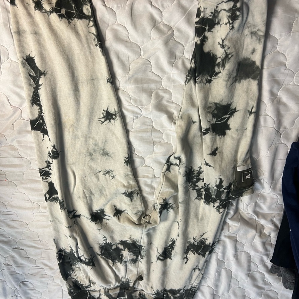 Fila Black and White Tie-Dye Joggers